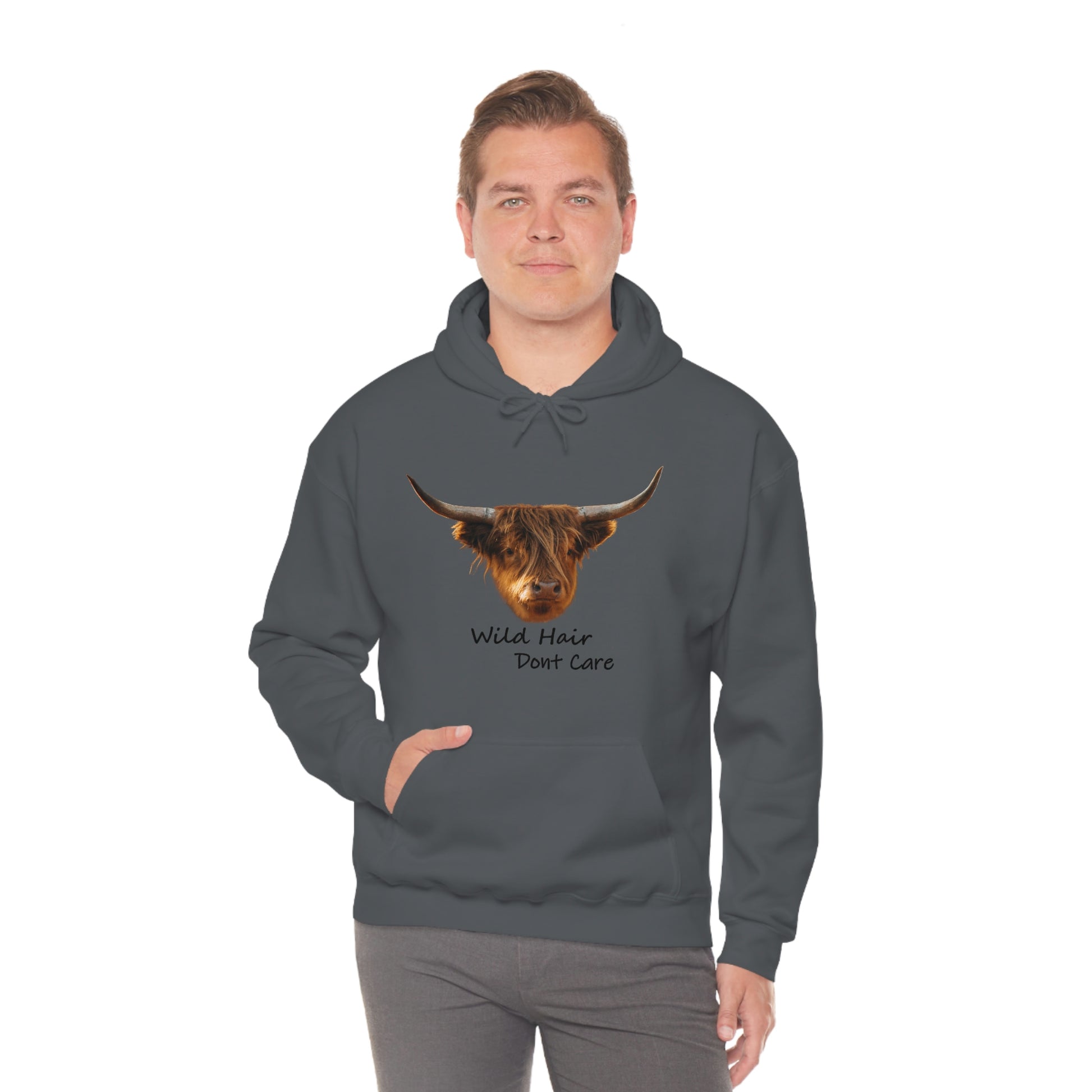 Country Hair Dont Care Farm Outdoors Hunting Fishing Saying Slogan Mens  Hoodie