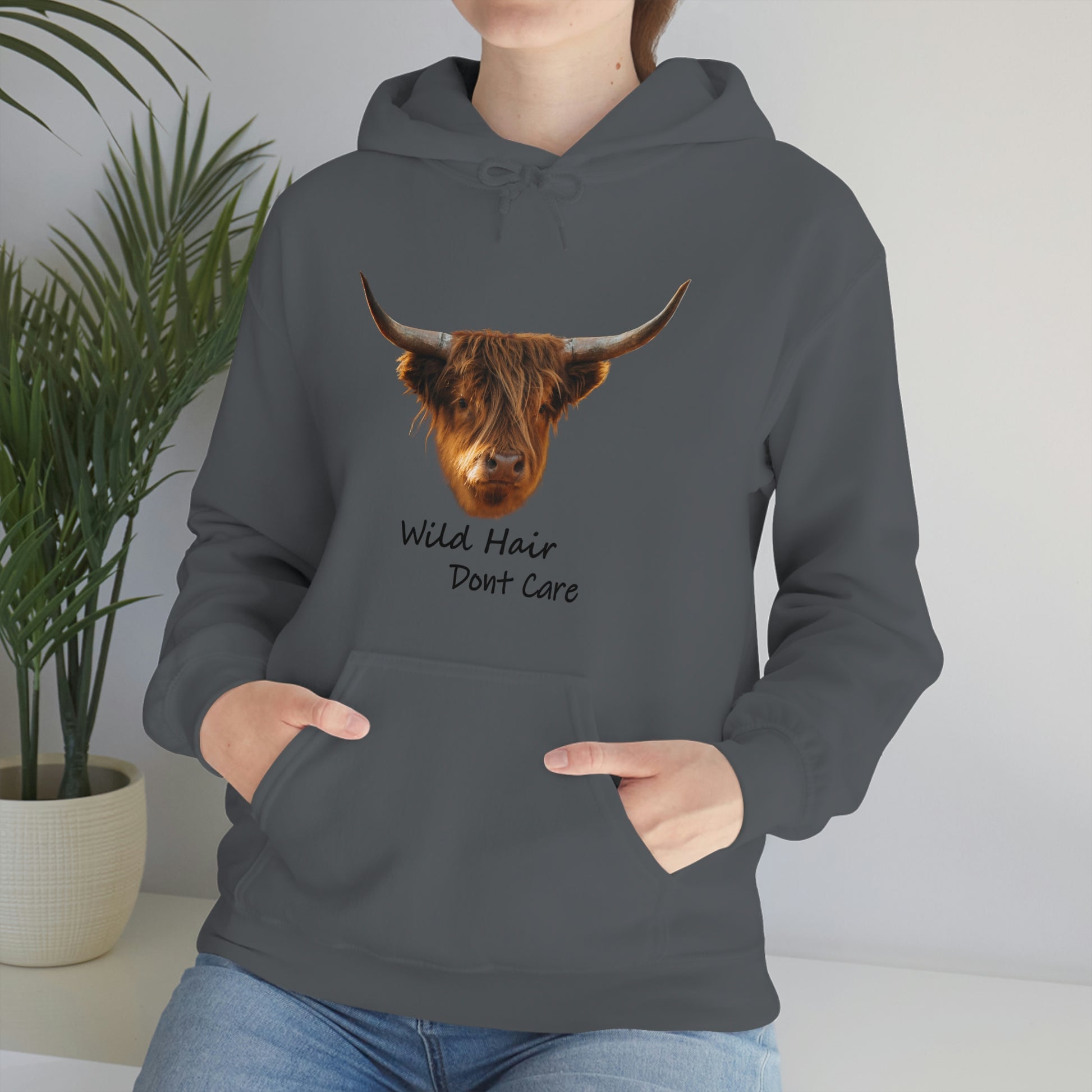 Country Hair Dont Care Farm Outdoors Hunting Fishing Saying Slogan Mens  Hoodie